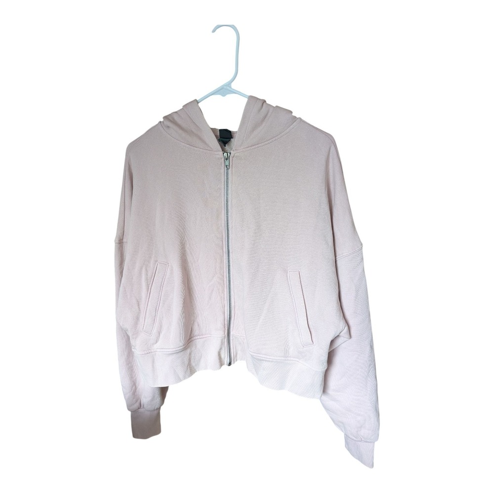 Top. Wedge Zip-Up Hooded Sweatshirt - Wild Fable Mauve XXL: Fleece